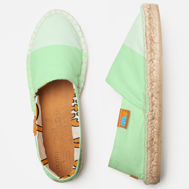 Green On Green Canvas Slip On  Espadrilles (Side)