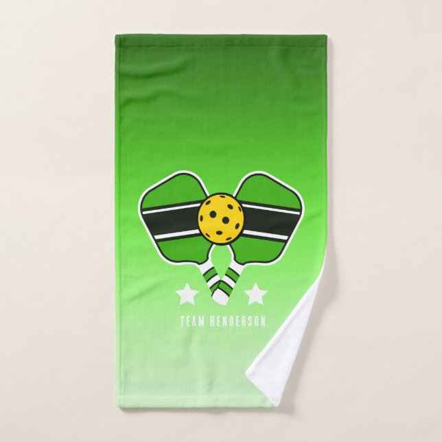  Green on green faded back Customizable name Hand Towel (Hand Towel)