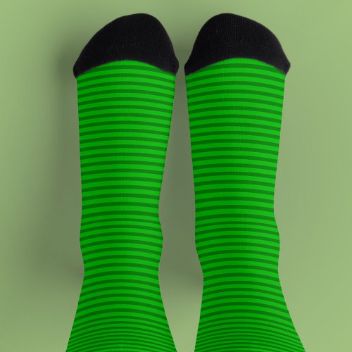 Green on Green Striped Crew Socks