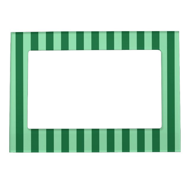 Green-on-Green Stripes Magnetic Picture Frame (Front)
