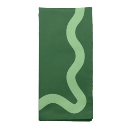 Green on Green Three Letter Monogram Wavy Square Cloth Napkin