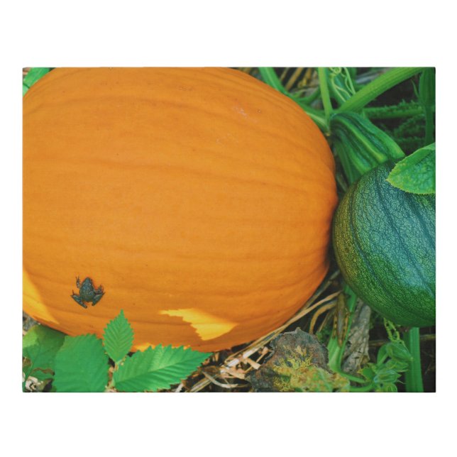 Green on Orange by Green Faux Canvas Print (Front)