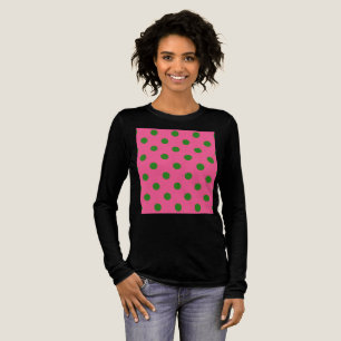Green On Pink Polka Dots Pattern Design Tri-Blend Shirt
