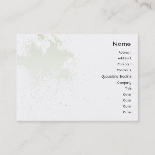 Green On White Splatter - Chubby Business Card