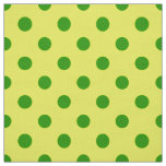 Green On Yellow Polka Dots Pattern Design  Fabric