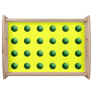 Green on Yellow Serving Tray