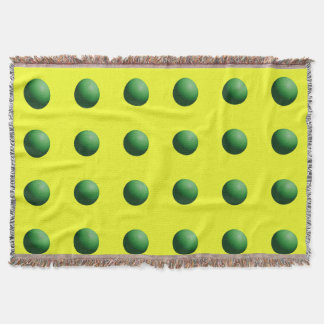Green on Yellow Throw Blanket