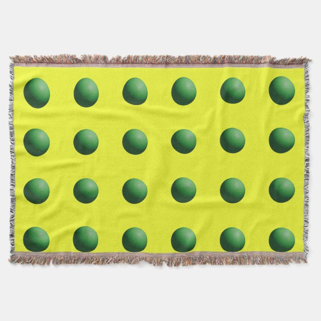 Green on Yellow Throw Blanket (Front)