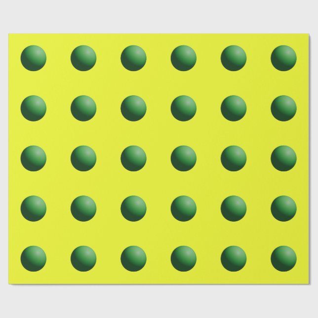 Green on Yellow Wrapping Paper (Flat)