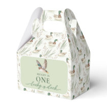 Green One Lucky Duck 1st Birthday Favor Box