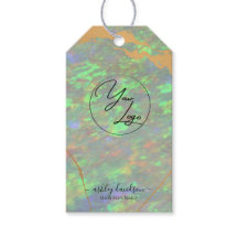 Green Opal Gift Tags | Logo Business String Tags