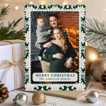 Green Opal Pearl Lace Christmas Photo