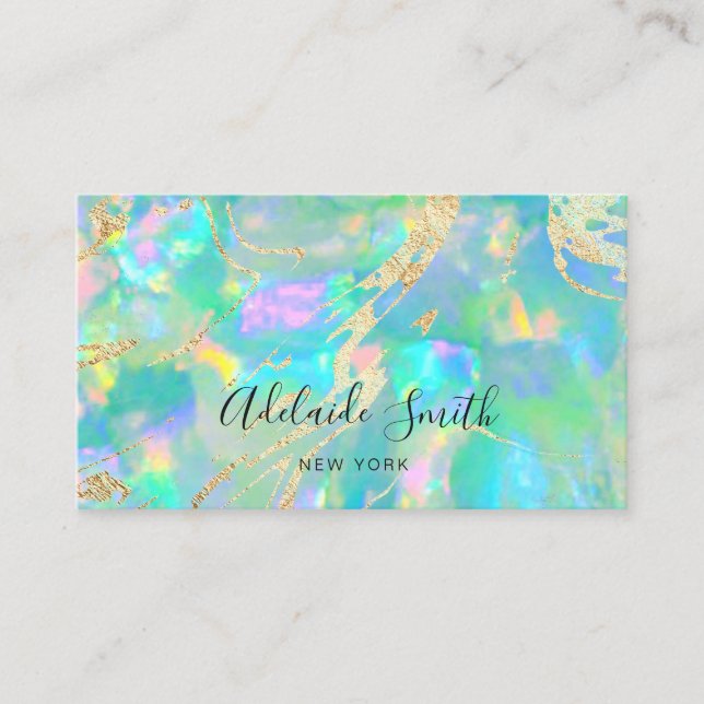 green opal stone photo Business Card (Front)