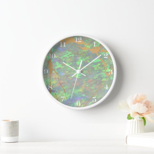 Green Opal Stone Wall Clock