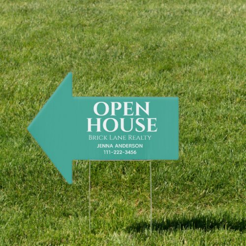 Green Open House Contact Info Arrow    Sign