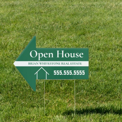 Green Open House Real Estate Company Yard Sign