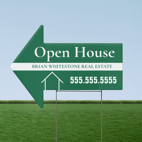 Green Open House Real Estate Company Yard Sign