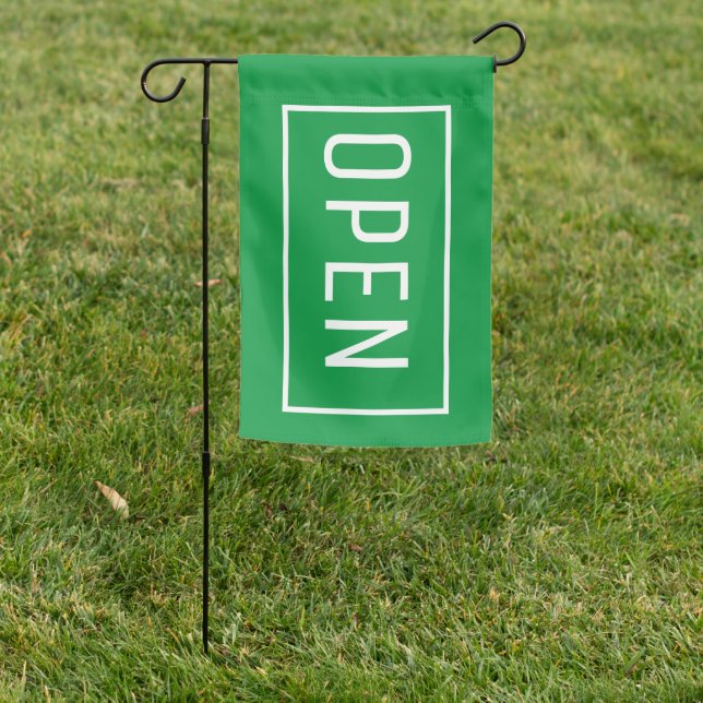 GREEN OPEN SIGN FLAG (In SItu)