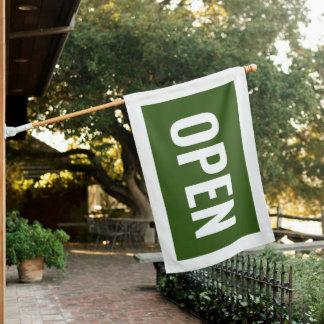 GREEN OPEN SIGN FLAG