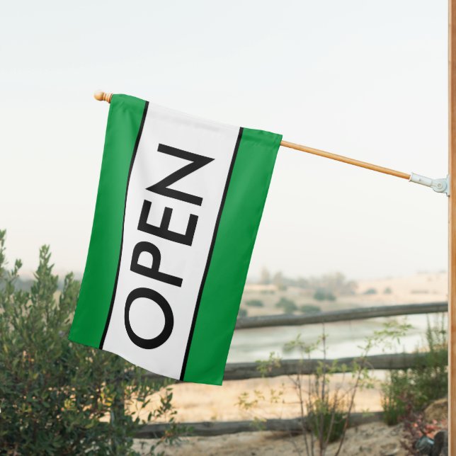 Green Open Sign for Business Flag (Insitu (Back))