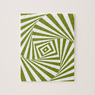 Green Optical Illusion   Brain Teaser Gift   Art Jigsaw Puzzle