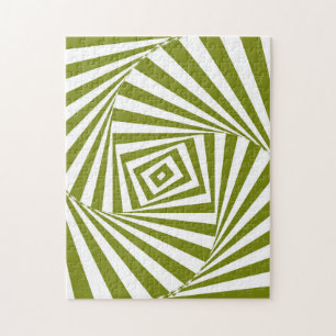 Green optical illusion jigsaw puzzle