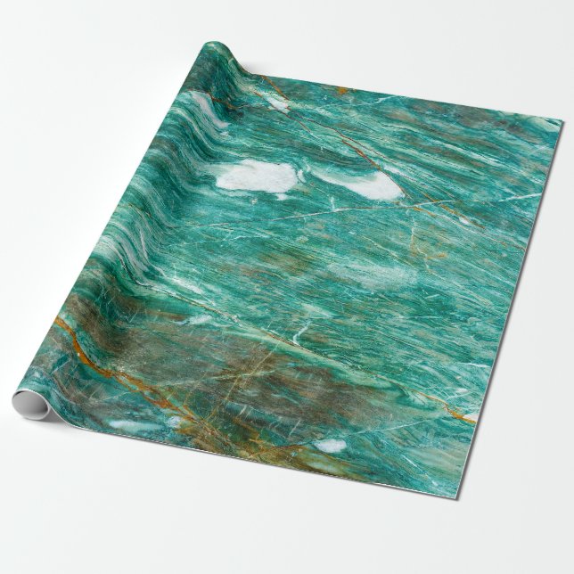 Green or Emerald Marble texture background Wrapping Paper (Unrolled)