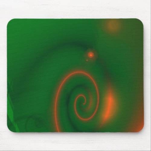 Green  Orange Abstract Mouse Pad