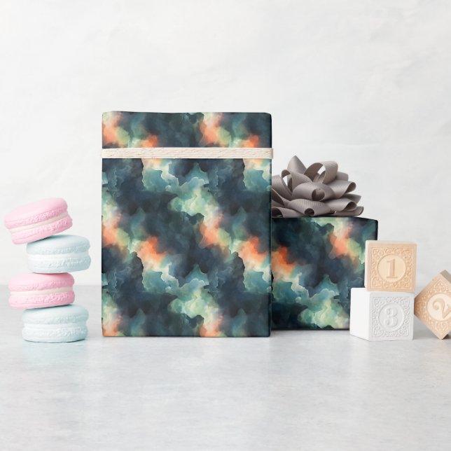 Green & Orange Abstract  Wrapping Paper (Baby Shower)