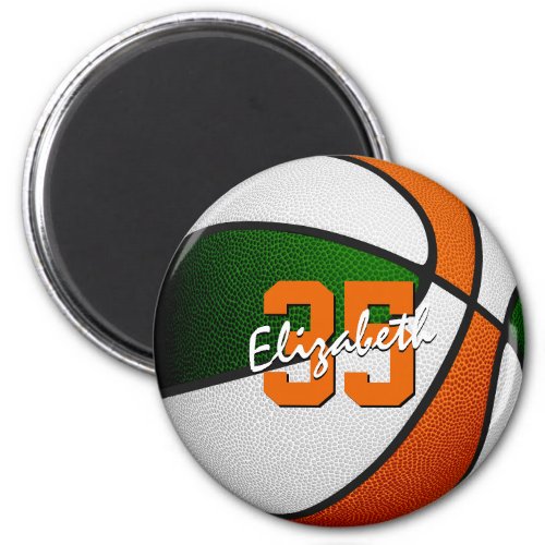 green orange basketball party favors under 10 magnet
