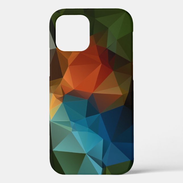 Green Orange Blue Abstract Pyramid Pattern Case-Mate iPhone Case (Back)