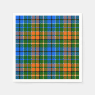 Green Orange Blue Plaid Tartan Design Napkins