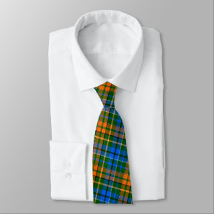 Green Orange Blue Plaid Tartan Design Neck Tie