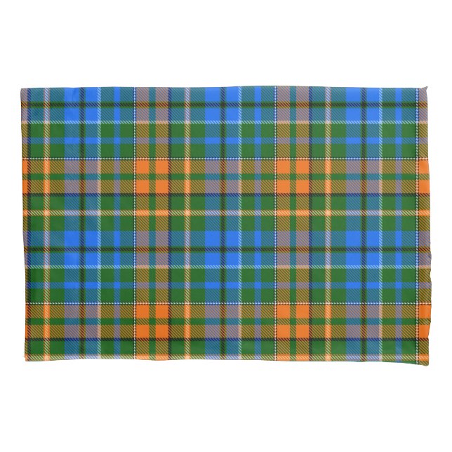 Green Orange Blue Plaid Tartan Design  Pillow Case (Front)
