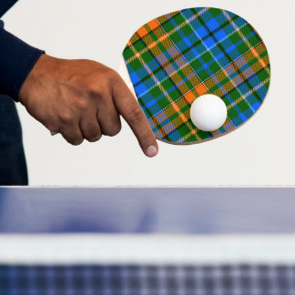 Green Orange Blue Plaid Tartan Design  Ping Pong Paddle