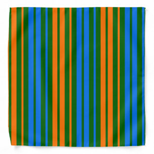 Green Orange Blue Vertical Stripes Design Bandana