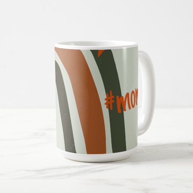 Green Orange Bohemian Rainbow Personalized #mom Coffee Mug (Front Right)