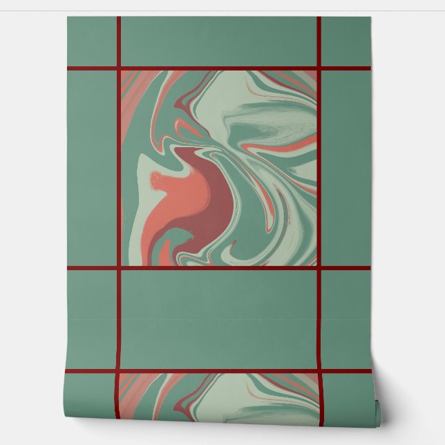 Green orange design wallpaper  (Unrolling)