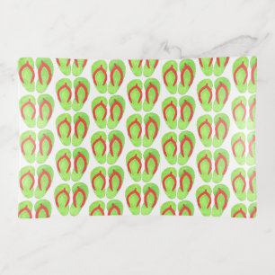 Green Orange Flip Flop Sandals Beach House Summer Trinket Tray