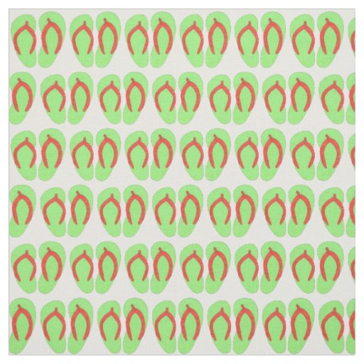 Green Orange Flop Flop Sandal Beach Vacation Fun Fabric