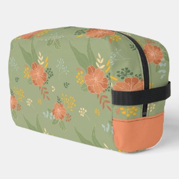 Green Orange Floral Design Toiletry Bag by SjasisDesignSpace at Zazzle