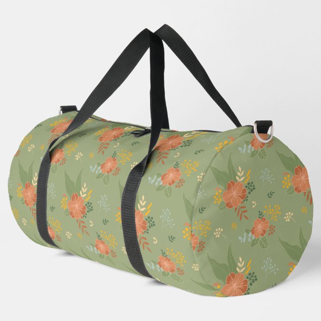 Green Orange Floral