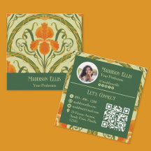 Green & Orange Floral Retro Feminine