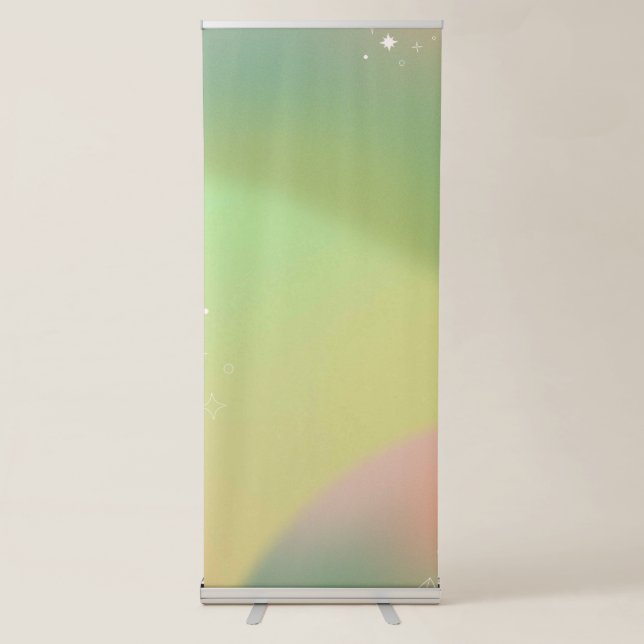 Green Orange Gradient Color Best Vertical Retractable Banner (Front)