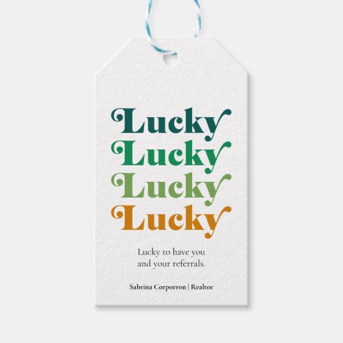 Green  Orange Lucky St Patricks Day Marketing Gift Tags