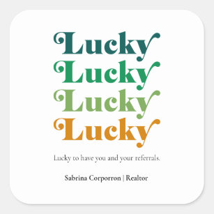 Green & Orange Lucky St. Patrick's Day Marketing Square Sticker