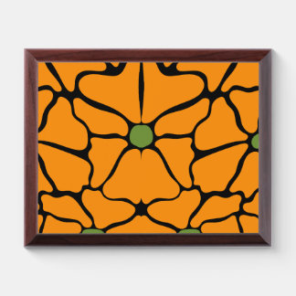 Green & Orange Modern Abstract Floral Award Plaque