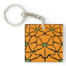 Green & Orange Modern Abstract Floral