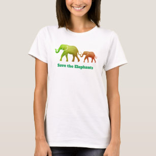 Green Orange Ombre Elephant Cow Calf  T-Shirt