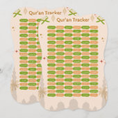 Green Orange Pastel Quran Surah Tracker  (Front/Back)